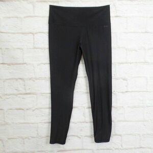 RBX Women’s Size XL Black Midrise Fitted Yoga Pants w/ Teal Proforated Waistband